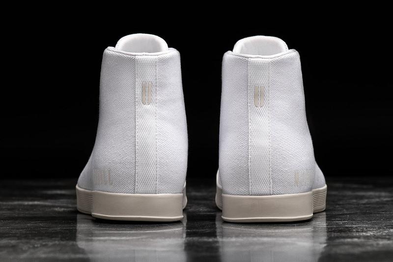 Nobull High-Top Ivory Canvas Men's Trainers White | USA N1455W